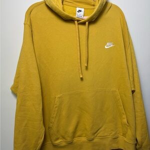 Nike Club Fleece Logo Men's Hoodie Sweatshirt Gold Size XXL